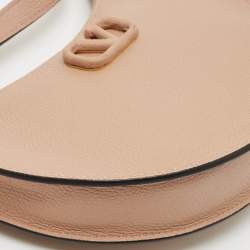 مملوكة مسبقًا Valentino Beige Leather Mini VLogo Hobo