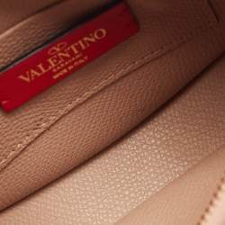 مملوكة مسبقًا Valentino Beige Leather Mini VLogo Hobo