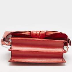 Valentino Red Leather Bow Flap Shoulder Bag