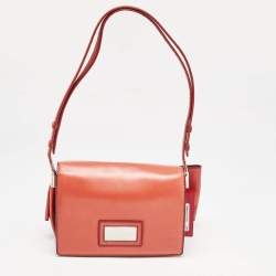 Valentino Red Leather Bow Flap Shoulder Bag