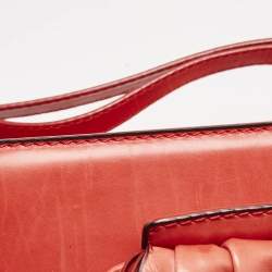 Valentino Red Leather Bow Flap Shoulder Bag