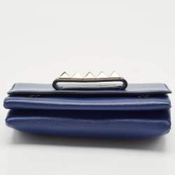 Valentino Blue Leather Va Va Voom Chain Clutch
