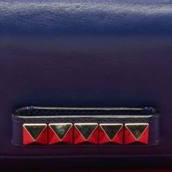 Valentino Blue Leather Va Va Voom Chain Clutch