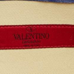 Valentino Blue Leather Va Va Voom Chain Clutch