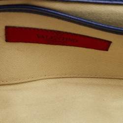 Valentino Blue Leather Va Va Voom Chain Clutch