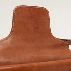 Pre Owned Valentino Beige/Brown Leather and Wicker Embellished V Logo Shoulder Bag