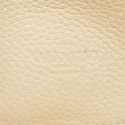 Valentino Off White Leather Rockstud Flap Shoulder Bag