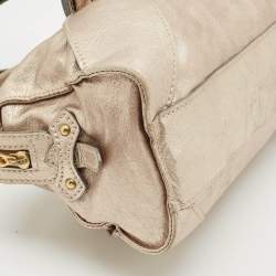 Valentino Rose Gold Leather Bow Zip Satchel