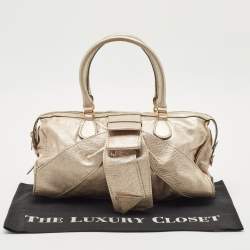 Valentino Rose Gold Leather Bow Zip Satchel