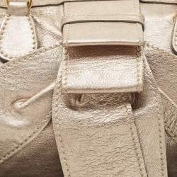 Valentino Rose Gold Leather Bow Zip Satchel
