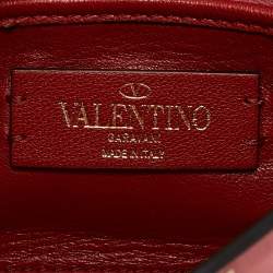 Pre Owned حقيبة كتف فالنتينو سلسلة سبايك روكستد صغير جلد لامعة مبطنة خضراء