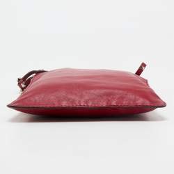 Valentino Red Leather Rockstud Flat Crossbody Bag