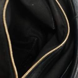 Valentino Black Leather Rosette Bucket Bag