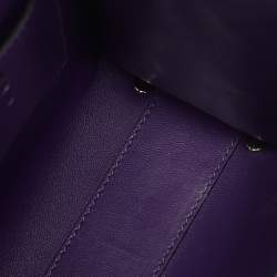 Valentino Purple Suede Crystal Embellished Mini VSling Top Handle Bag