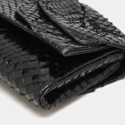 Valentino Black Python Bow Clutch