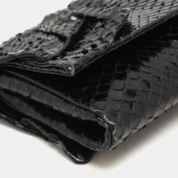 Valentino Black Python Bow Clutch