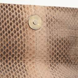 Valentino Brown/Beige Python Bow Clutch