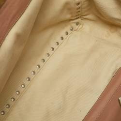 Valentino Beige Leather Medium Rockstud Trapeze Tote