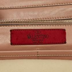Valentino Beige Leather Medium Rockstud Trapeze Tote