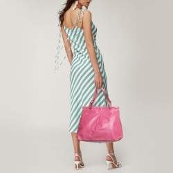 Valentino Fuchsia Leather Frame Tote