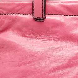 Valentino Fuchsia Leather Frame Tote