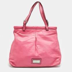Valentino Fuchsia Leather Frame Tote