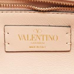 Valentino Beige Leather Large Roman Stud Shoulder Bag