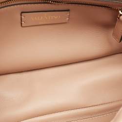 Valentino Beige Leather Large Roman Stud Shoulder Bag