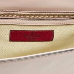 Valentino Pink Leather Medium Glam Lock Shoulder Bag