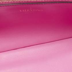 Valentino Pink Leather Stud Sign Shoulder Bag