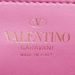 Valentino Pink Leather Stud Sign Shoulder Bag