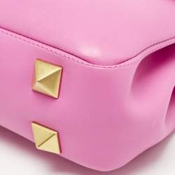 Valentino Pink Leather Stud Sign Shoulder Bag
