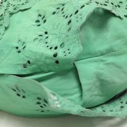Pre Owned Valentino Light Green Laser Cut Leather Laceland Hobo