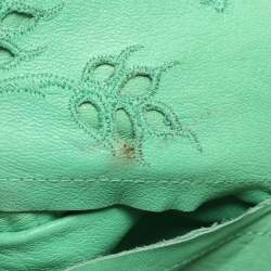 Pre Owned Valentino Light Green Laser Cut Leather Laceland Hobo