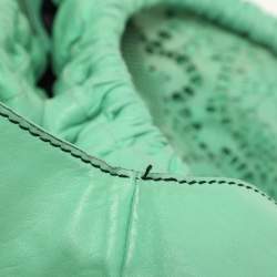 Pre Owned Valentino Light Green Laser Cut Leather Laceland Hobo