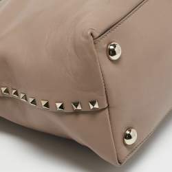 Valentino Beige Leather Rockstud Dome Satchel
