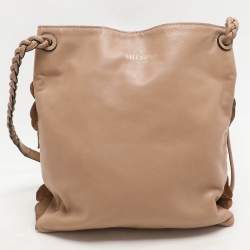 Pre Owned Valentino Beige Leather Floral Applique Shoulder Bag