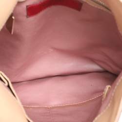 Pre Owned Valentino Beige Leather Floral Applique Shoulder Bag