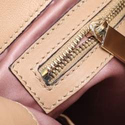 Pre Owned Valentino Beige Leather Floral Applique Shoulder Bag