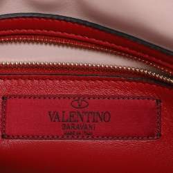 Valentino Peach Quilted Velvet Medium Rockstud Spike Chain Bag