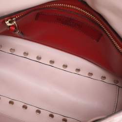 Valentino Peach Quilted Velvet Medium Rockstud Spike Chain Bag