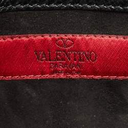 Valentino Black Leather Medium My Rockstud Top Handle Bag