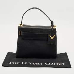 Valentino Black Leather Medium My Rockstud Top Handle Bag