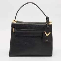 Valentino Black Leather Medium My Rockstud Top Handle Bag
