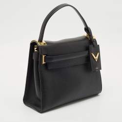 Valentino Black Leather Medium My Rockstud Top Handle Bag