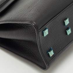 Valentino Black Leather Medium My Rockstud Top Handle Bag