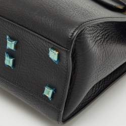Valentino Black Leather Medium My Rockstud Top Handle Bag