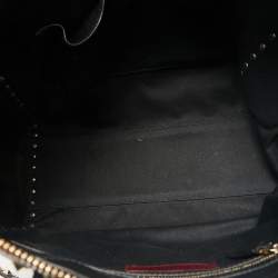 Valentino Black Leather Rockstud Zip Satchel