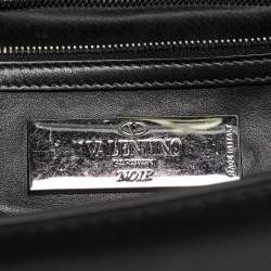 Valentino Black Leather Medium Noir Edition Glam Lock Shoulder Bag