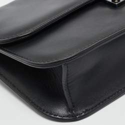 Valentino Black Leather Medium Noir Edition Glam Lock Shoulder Bag